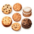 A set of a variety of cookies and pastries. Royalty Free Stock Photo