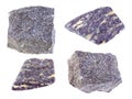Set of various Alunite stones cutout on white Royalty Free Stock Photo