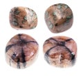 Set of various andalusite gem stones cutout Royalty Free Stock Photo