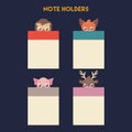 Set of various animal note holders Royalty Free Stock Photo
