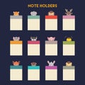 Set of various animal note holders Royalty Free Stock Photo