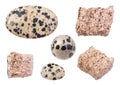 Set of various Aplite stones isolated on white Royalty Free Stock Photo