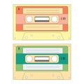 Set of various audio cassette tapes Royalty Free Stock Photo