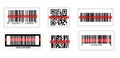 Set of various bar code or set of packaging label bar code or qr codes. eps 10,