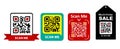 Set of various bar code or set of packaging label bar code or qr codes. eps 10