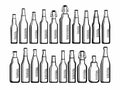 Set of various beer bottles. Bottles of different shapes and sizes Royalty Free Stock Photo