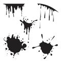 Set of various blood splashes isolated