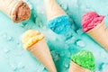 Set of various bright ice-cream