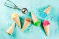 Set of various bright ice-cream