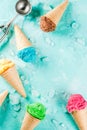 Set of various bright ice-cream