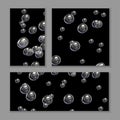 Set of various bubble backgrounds. Vector template isolated on gray.