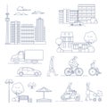 Set of various city design elements Royalty Free Stock Photo