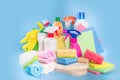 Set of various cleaning items Royalty Free Stock Photo