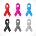 Colorful awareness ribbons