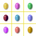 A Set of various colorful easter eggs
