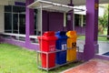 Set of various colorful garbage bins Royalty Free Stock Photo