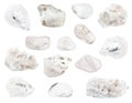 Set of various colorless Rock-crystal gemstones