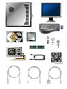 Set of various computer parts and accessories Royalty Free Stock Photo