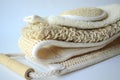 A set of various cosmetic beauty body massage brushes for dry brushing