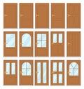 Set of the various doors on the white background, stock vector i