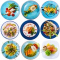 Set of various fish dishes Royalty Free Stock Photo