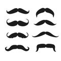 Set of Various Flat mustache Illustration