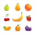 set various fresh juicy fruits collection healthy natural food concept Royalty Free Stock Photo