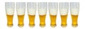 Set of various full beer glasses. Isolated on white background Royalty Free Stock Photo