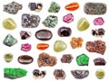 Set of various Garnet gemstones isolated Royalty Free Stock Photo