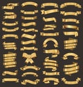 A collection of various gold ribbons vector illustration