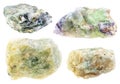 Set of various green beryl chrysoberyl stone Royalty Free Stock Photo