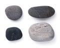 Set Of Various Grey Pebble Stones Isolated Royalty Free Stock Photo