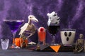 Set of various Halloween drinks