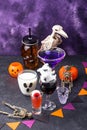 Set of various Halloween drinks