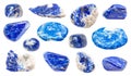 Set of various Lazurite Lapis lazuli gemstones Royalty Free Stock Photo