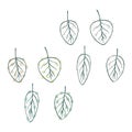 Set of various leaves Royalty Free Stock Photo