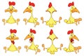 Set of Cute Chickens in Different Poses for you Design. Cartoon Character Royalty Free Stock Photo