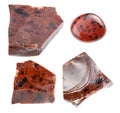 Set of various Mahogany Obsidian stones isolated