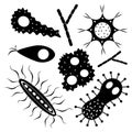 Set of various microbes Royalty Free Stock Photo