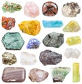 Set of various mineral stones: tanzanite, etc