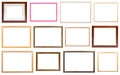 Set of various modern wooden picture frames