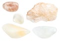 Set of various moonstone gemstones isolated Royalty Free Stock Photo