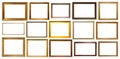 Set of various narrow wooden picture frames Royalty Free Stock Photo