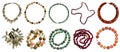 set of various necklaces from stone beads isolated Royalty Free Stock Photo
