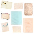 Set of various old paper sheets and pictures Royalty Free Stock Photo