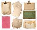 Set of various old paper sheets Royalty Free Stock Photo