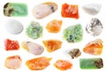 Set of various opal stones cutout on white