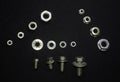 set of various parts, screws, bolt, nut, metal nails and washers for repair