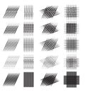 Set of various pencil strokes, halftone, engraving.