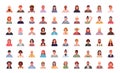 Set of various people avatars. User portraits. Different human face icons. Male and female characters. Smiling men and women. Royalty Free Stock Photo